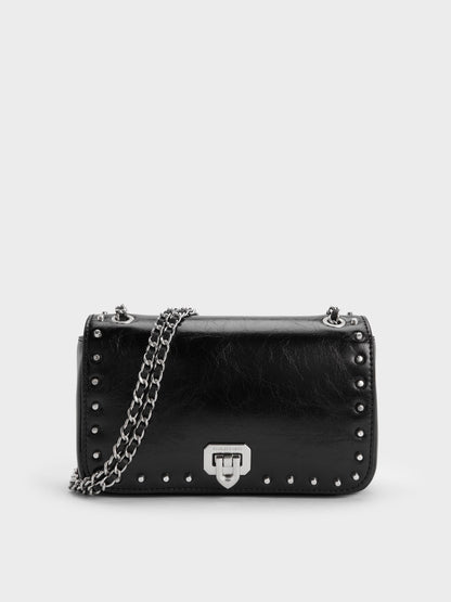 CHARLES & KEITH Signature / Arwen Studded Shoulder Bag - Noir