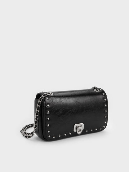 CHARLES & KEITH Signature / Arwen Studded Shoulder Bag - Noir