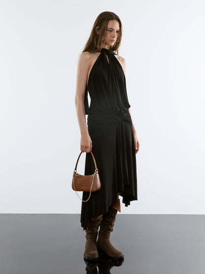 CHARLES & KEITH Discount / Elspeth Croc-Effect Shoulder Bag - Chocolate Croco