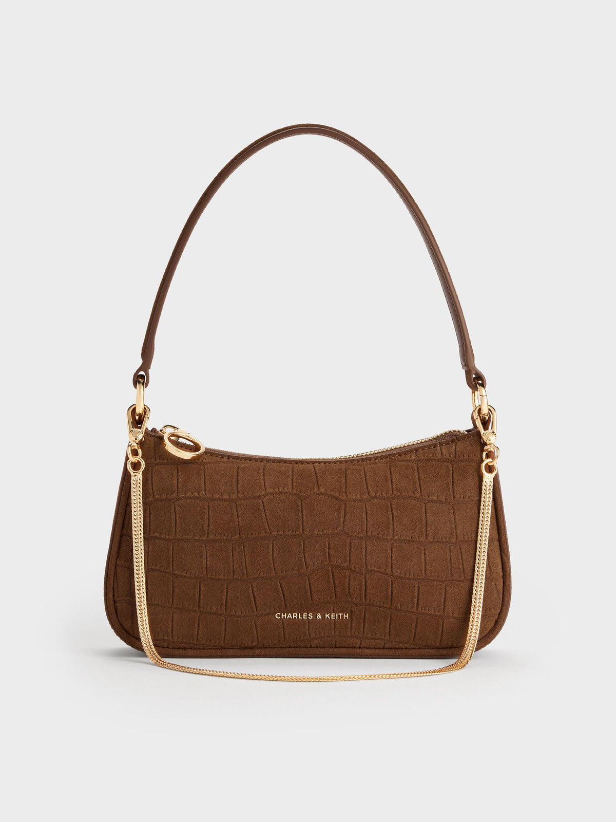 CHARLES & KEITH Essential / Elspeth Chain Shoulder Bag - Chocolate