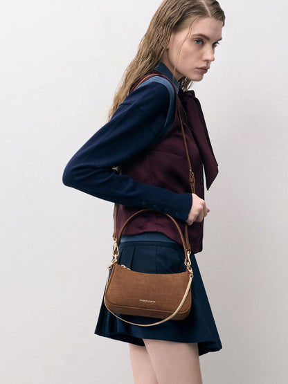 CHARLES & KEITH Essential / Elspeth Chain Shoulder Bag - Chocolate