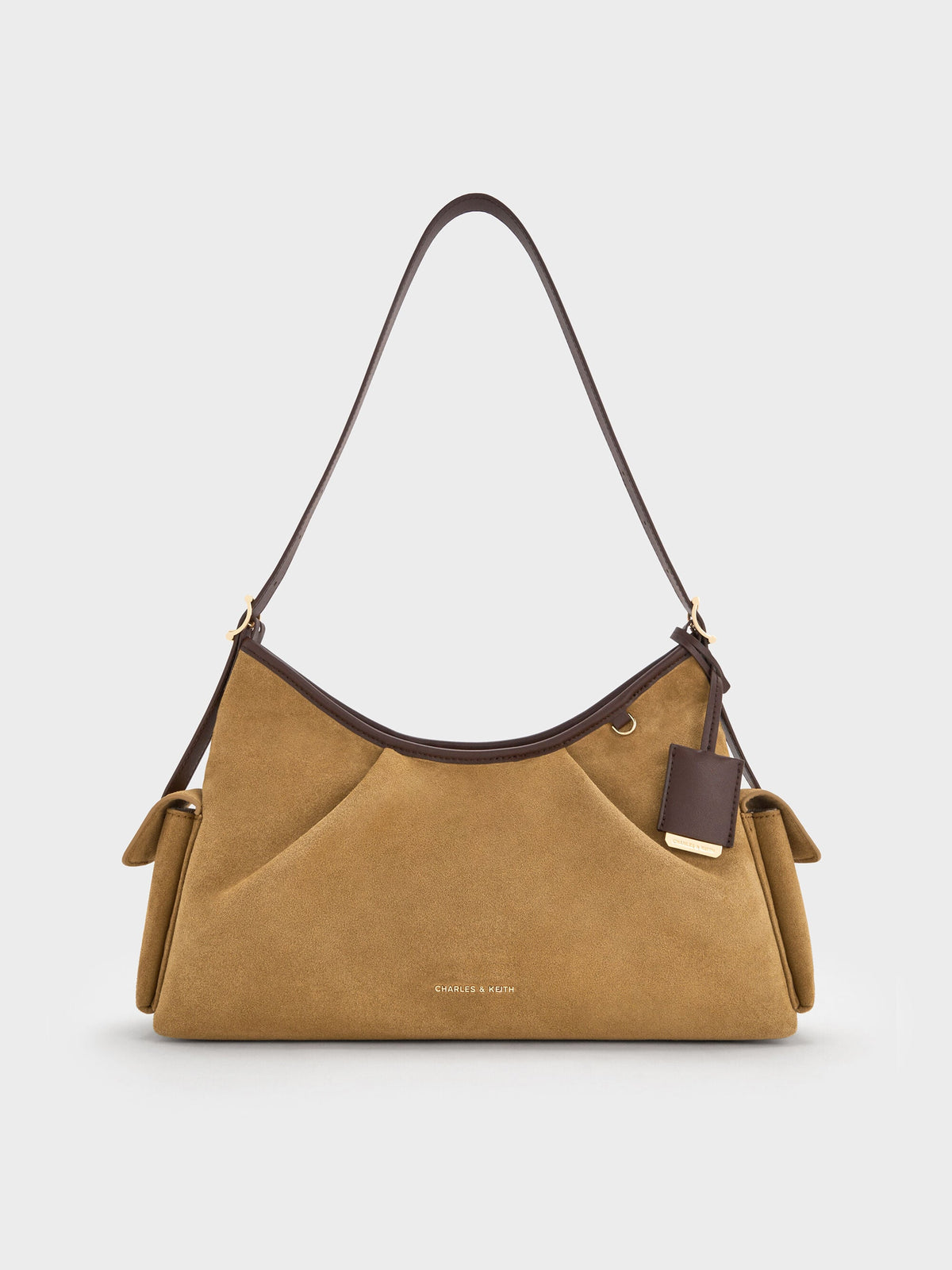CHARLES & KEITH Sale / Khai Side-Pocket Shoulder Bag - Sahara Sand