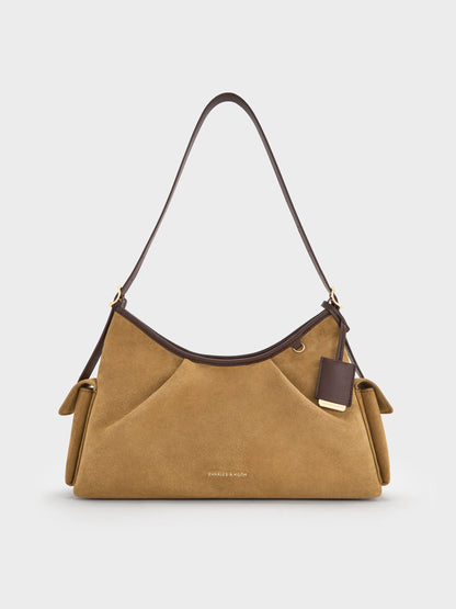 CHARLES & KEITH Sale / Khai Side-Pocket Shoulder Bag - Sahara Sand