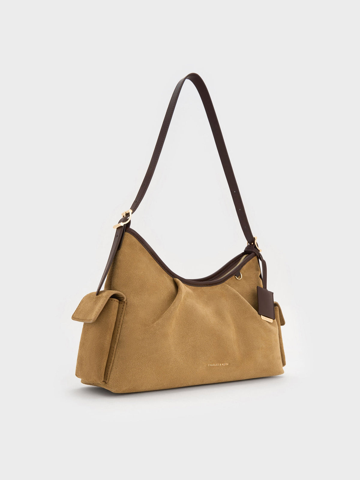 CHARLES & KEITH Sale / Khai Side-Pocket Shoulder Bag - Sahara Sand