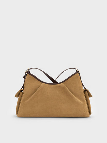 CHARLES & KEITH Sale / Khai Side-Pocket Shoulder Bag - Sahara Sand