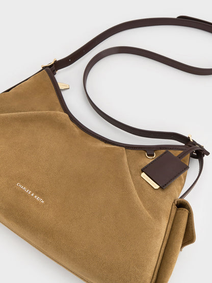 CHARLES & KEITH Sale / Khai Side-Pocket Shoulder Bag - Sahara Sand