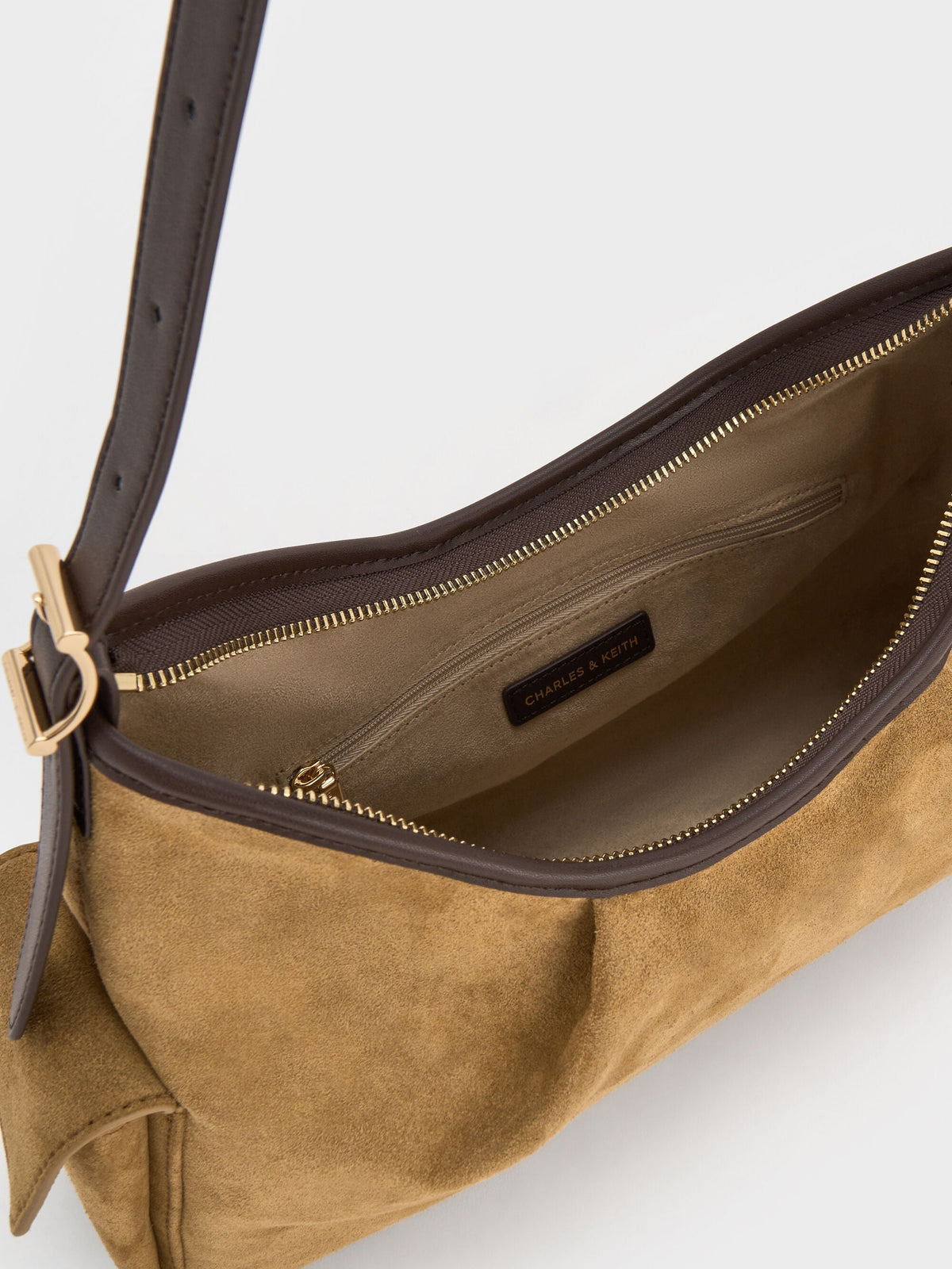 CHARLES & KEITH Sale / Khai Side-Pocket Shoulder Bag - Sahara Sand