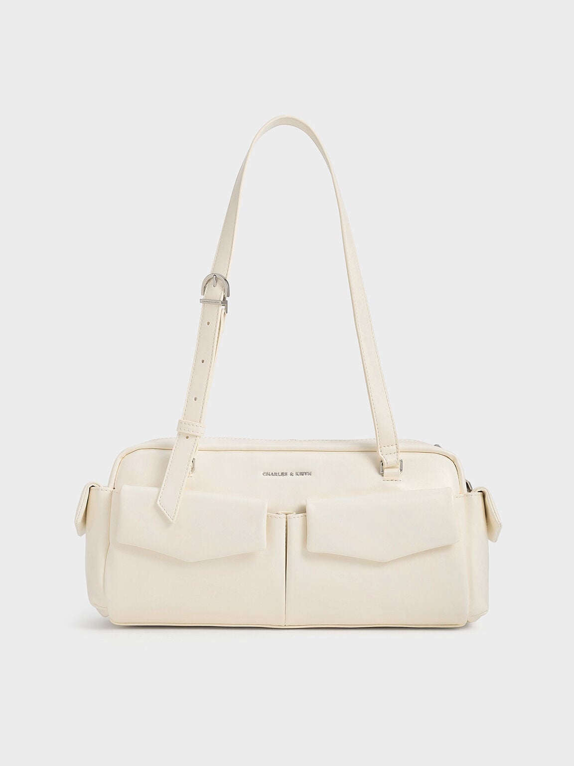 CHARLES & KEITH Customer Favorite / Rachel Multi-Pocket Shoulder Bag - Cream