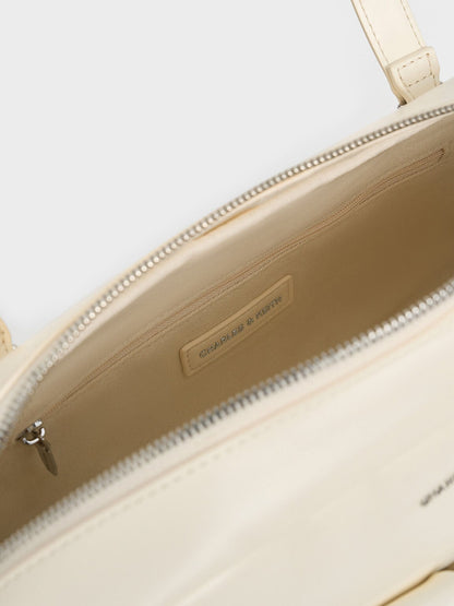CHARLES & KEITH Customer Favorite / Rachel Multi-Pocket Shoulder Bag - Cream