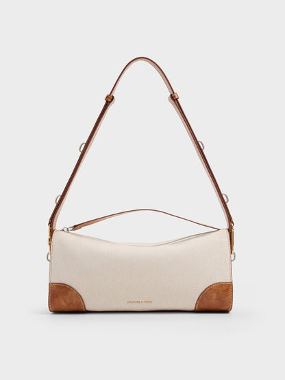 CHARLES & KEITH Quality / Delfina Canvas Elongated Shoulder Bag - Multi