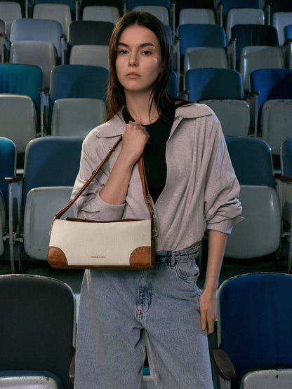 CHARLES & KEITH Quality / Delfina Canvas Elongated Shoulder Bag - Multi