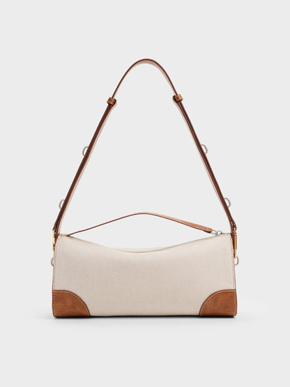 CHARLES & KEITH Quality / Delfina Canvas Elongated Shoulder Bag - Multi