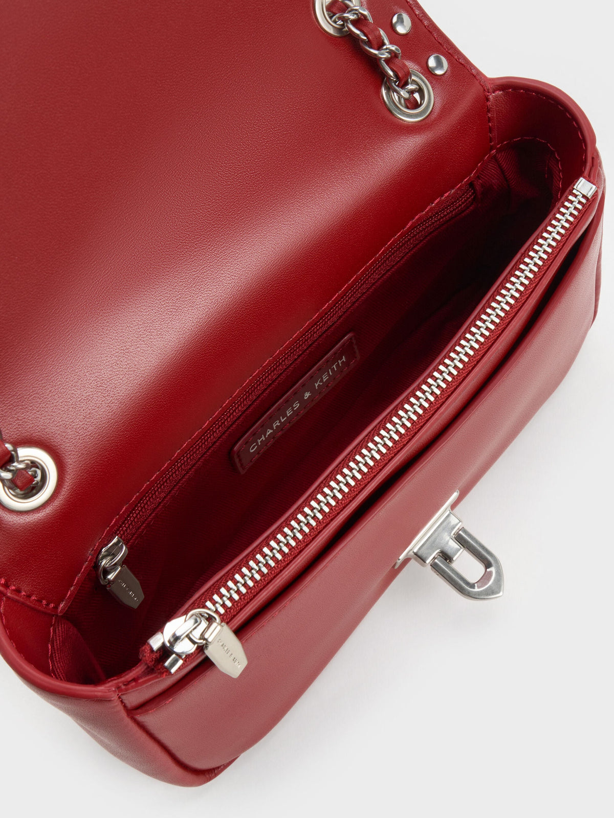 CHARLES & KEITH Popular / Arwen Studded Shoulder Bag - Red