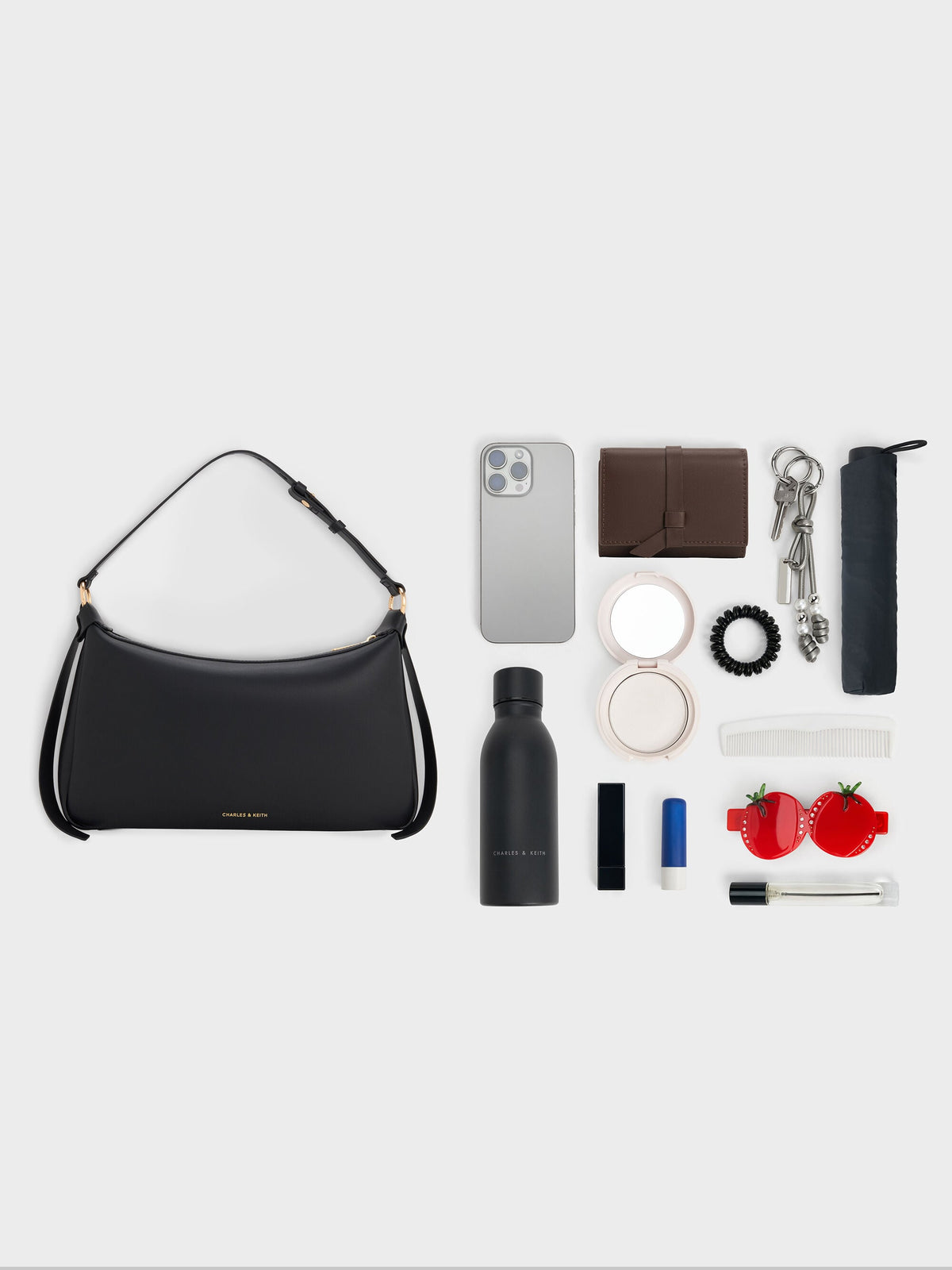 CHARLES & KEITH Sale / Calla Shoulder Bag - Black