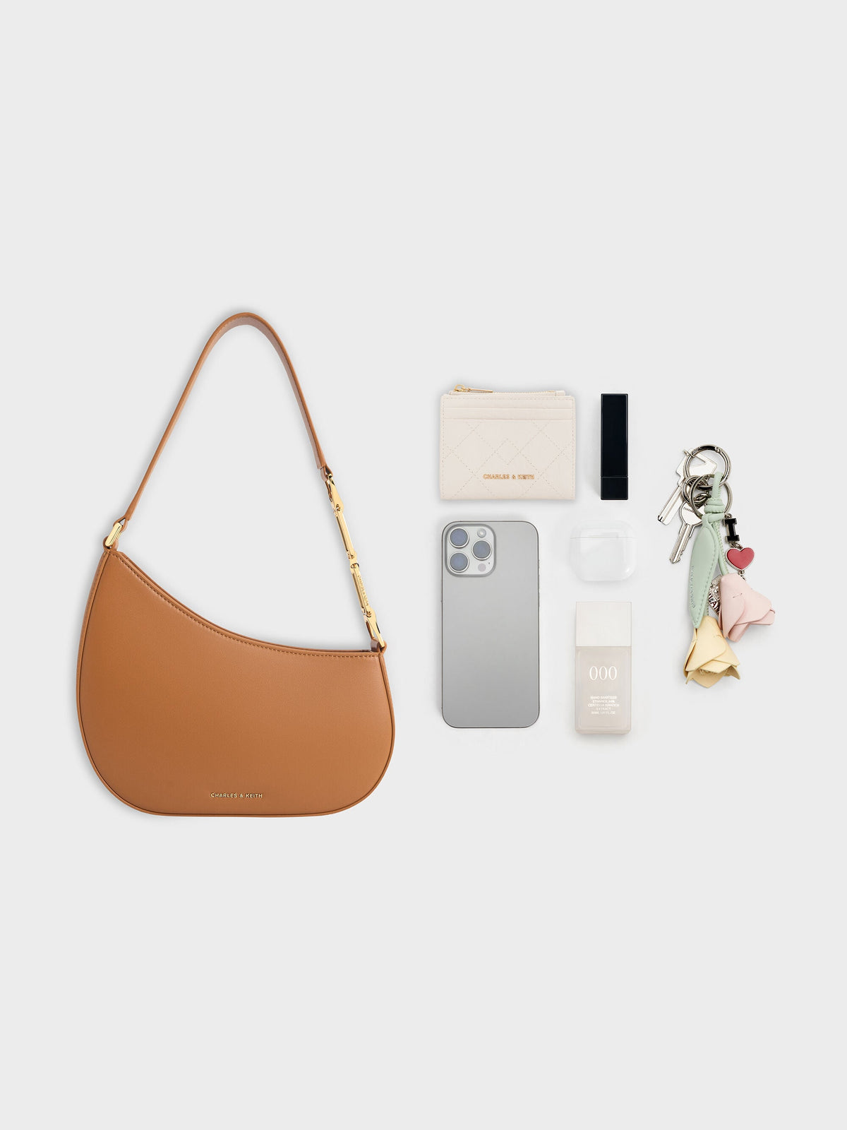CHARLES & KEITH Latest / Agatha Chain-Strap Shoulder Bag - Brown