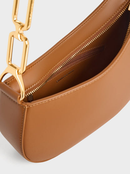 CHARLES & KEITH Latest / Agatha Chain-Strap Shoulder Bag - Brown