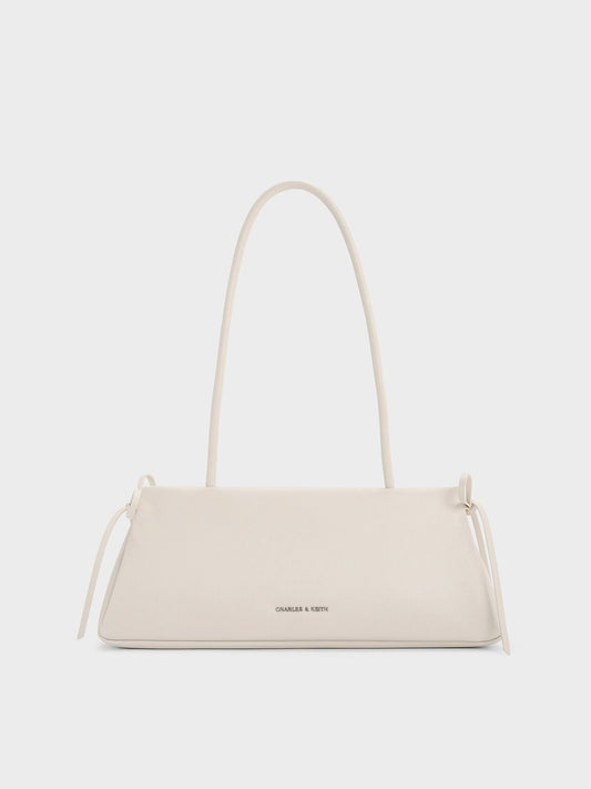 CHARLES & KEITH Top Pick / Hazel Bow Shoulder Bag - Meringue White