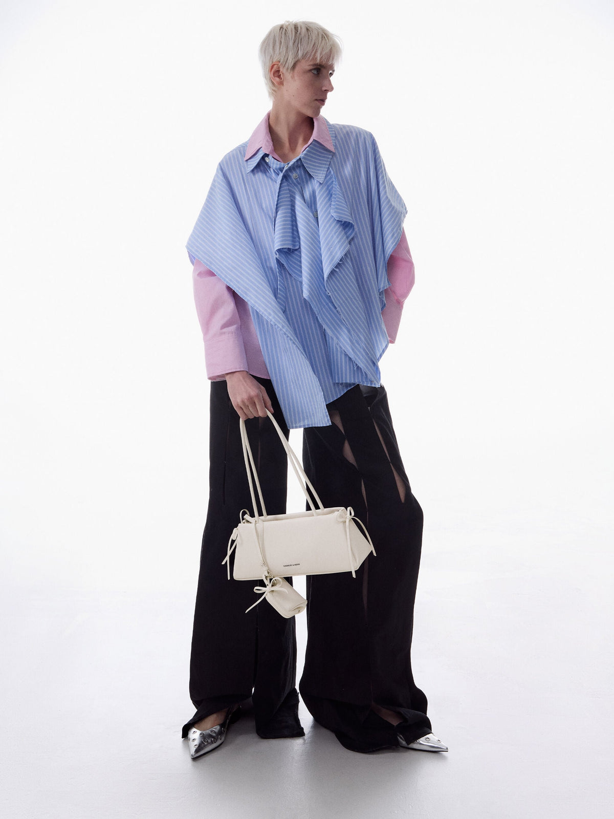 CHARLES & KEITH Top Pick / Hazel Bow Shoulder Bag - Meringue White