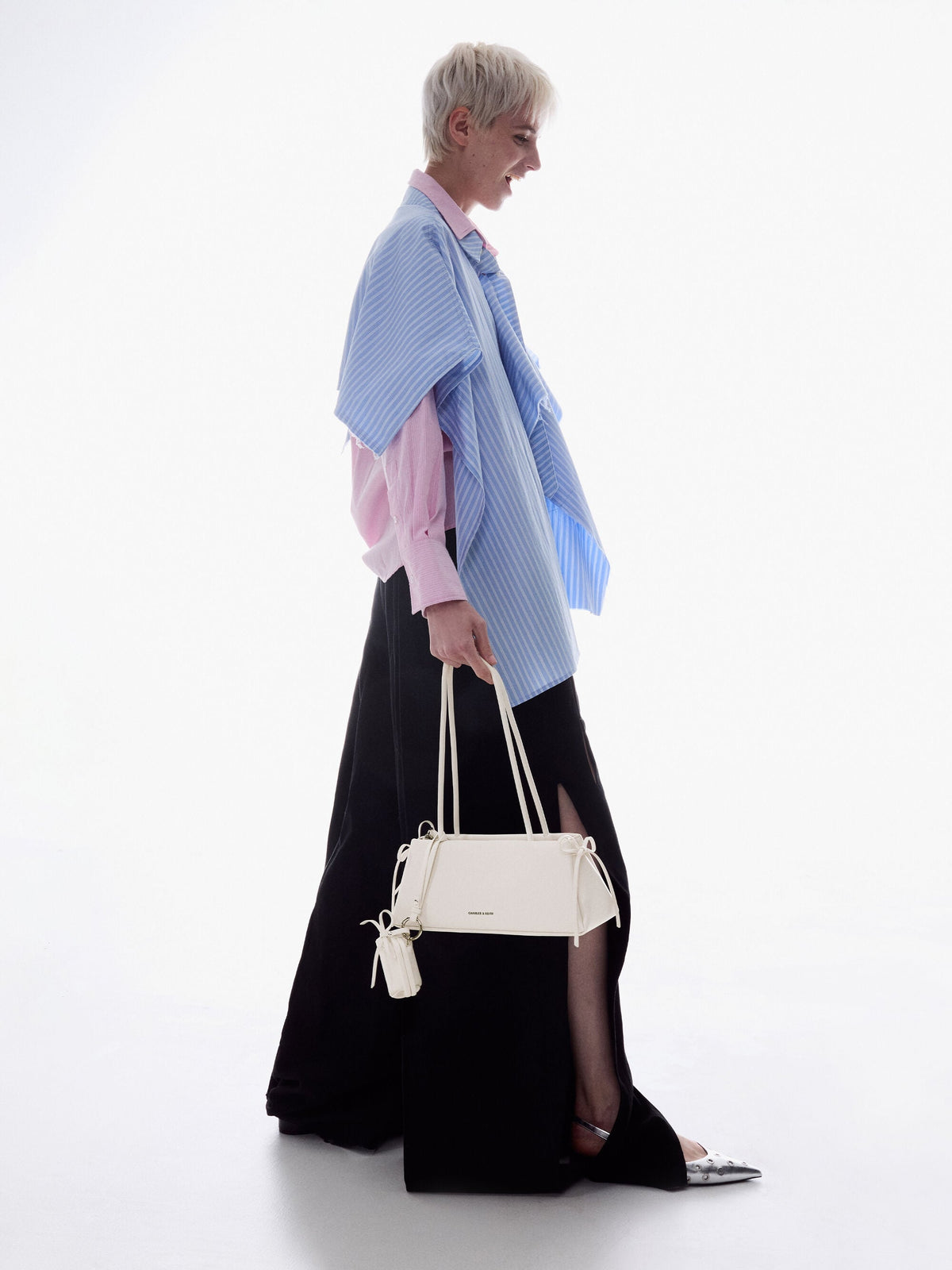 CHARLES & KEITH Top Pick / Hazel Bow Shoulder Bag - Meringue White