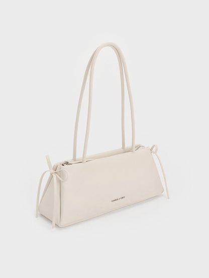 CHARLES & KEITH Top Pick / Hazel Bow Shoulder Bag - Meringue White