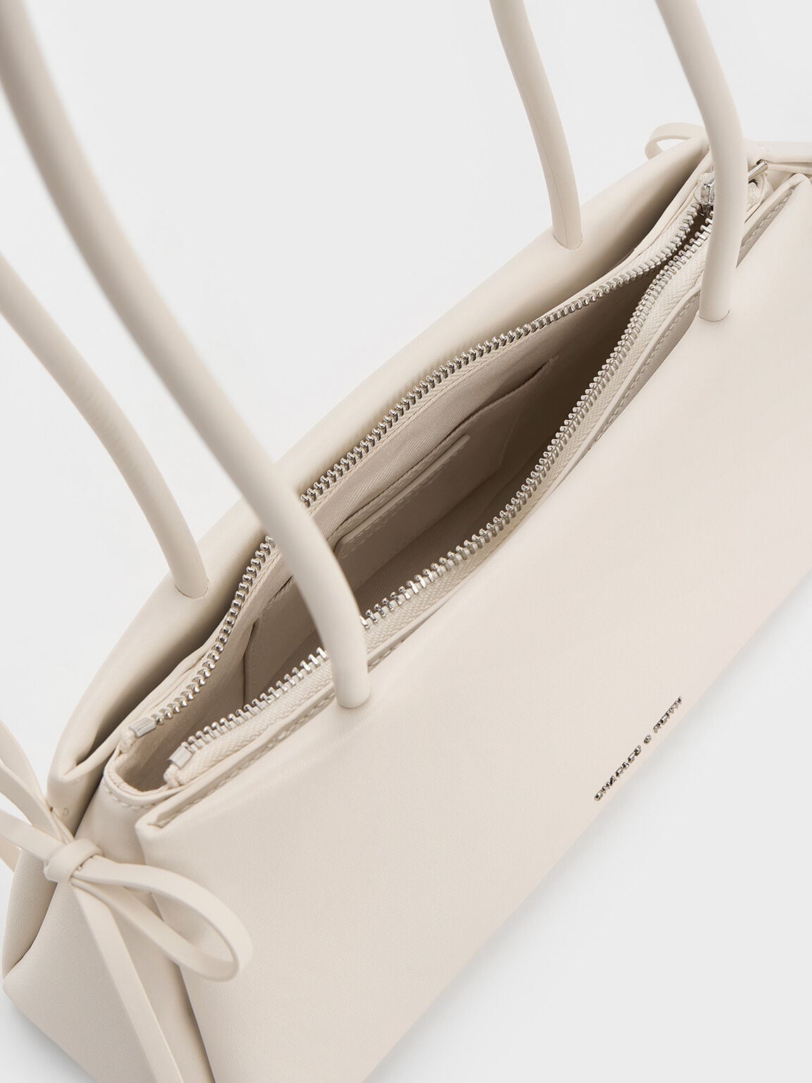CHARLES & KEITH Top Pick / Hazel Bow Shoulder Bag - Meringue White
