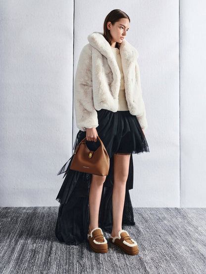 CHARLES & KEITH Essential / Chance Turn-Lock Bucket Bag - Chocolate