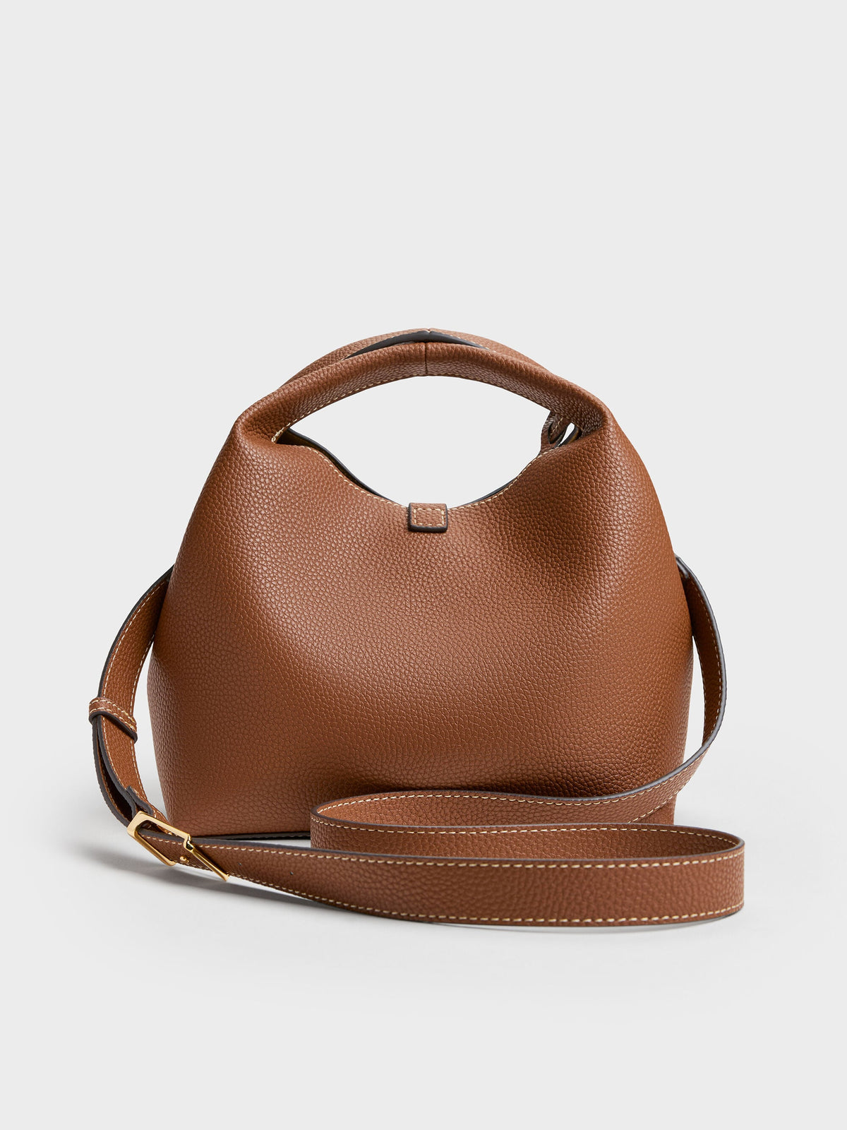 CHARLES & KEITH Essential / Chance Turn-Lock Bucket Bag - Chocolate