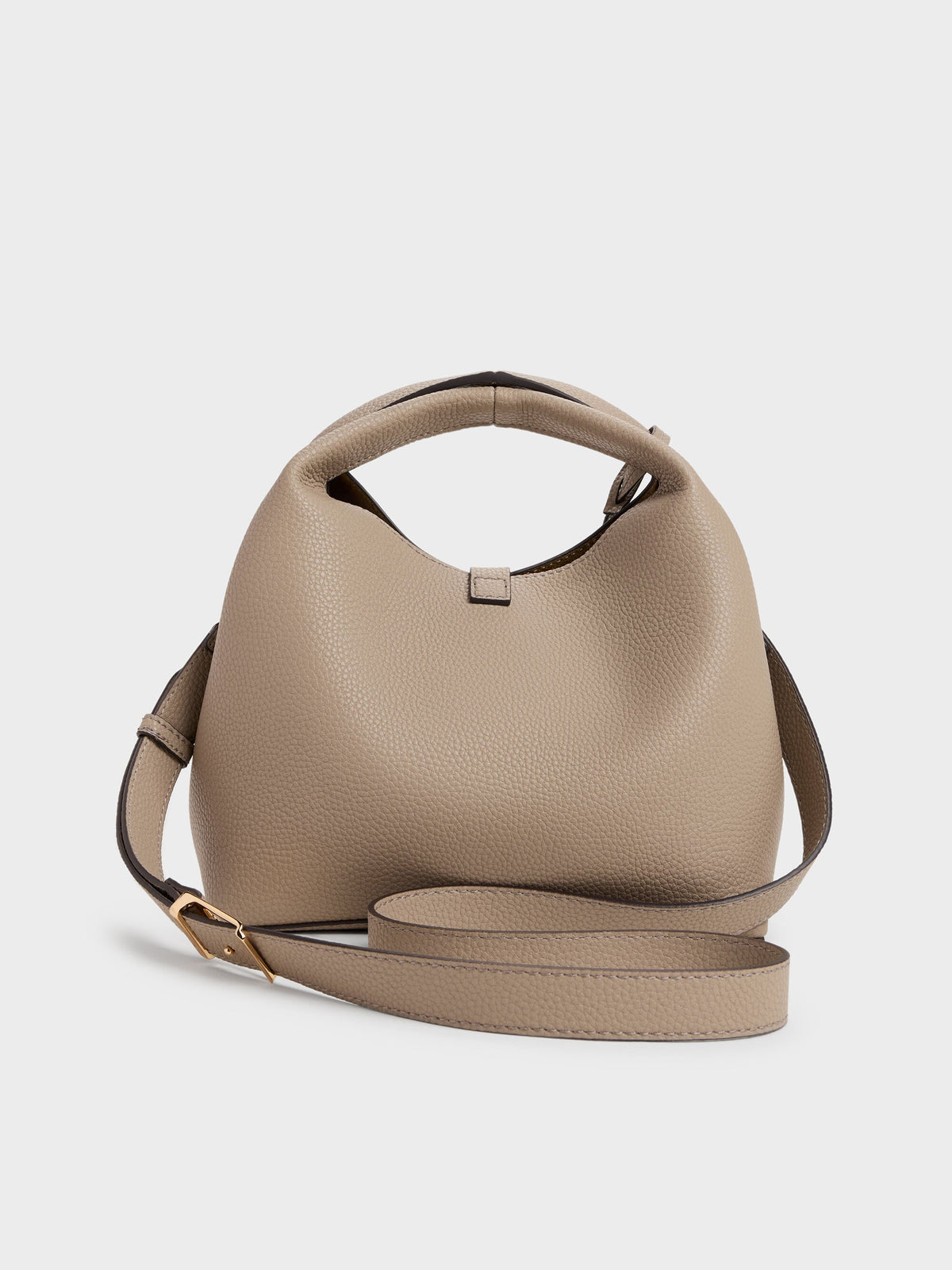 CHARLES & KEITH Deals / Chance Turn-Lock Bucket Bag - Taupe