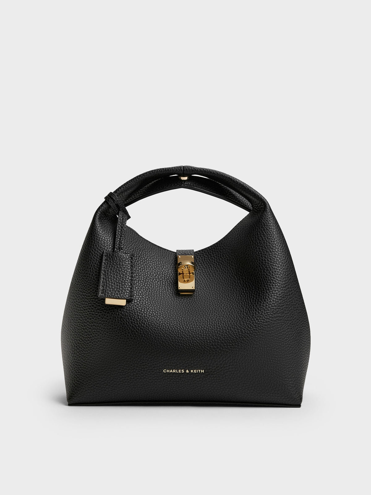 CHARLES & KEITH Exclusive / Chance Turn-Lock Bucket Bag - Black
