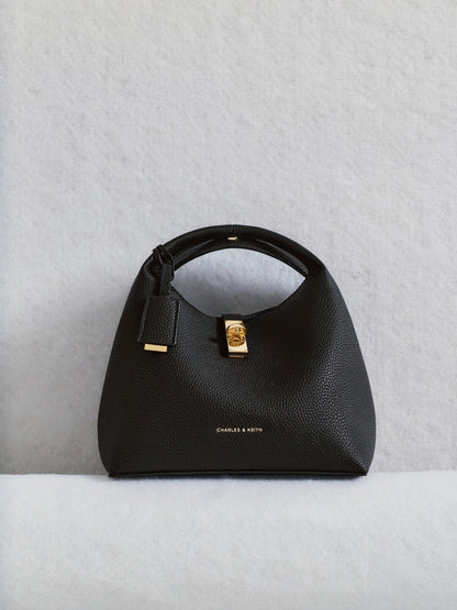 CHARLES & KEITH Exclusive / Chance Turn-Lock Bucket Bag - Black