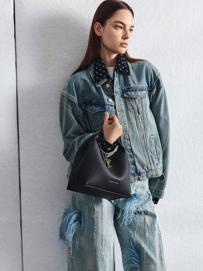CHARLES & KEITH Exclusive / Chance Turn-Lock Bucket Bag - Black