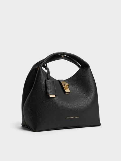 CHARLES & KEITH Exclusive / Chance Turn-Lock Bucket Bag - Black