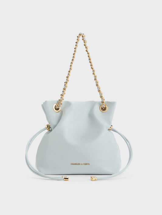 CHARLES & KEITH Great Value / Arya Braided-Chain Crossbody Bag - Sea Salt Blue