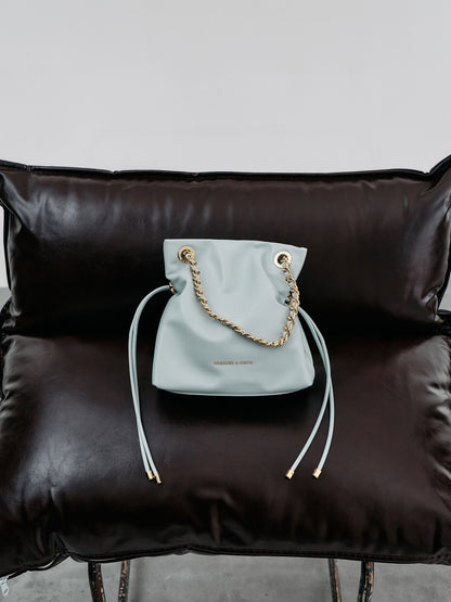 CHARLES & KEITH Great Value / Arya Braided-Chain Crossbody Bag - Sea Salt Blue