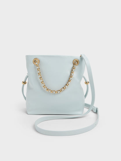 CHARLES & KEITH Great Value / Arya Braided-Chain Crossbody Bag - Sea Salt Blue