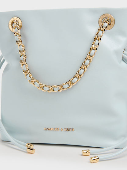 CHARLES & KEITH Great Value / Arya Braided-Chain Crossbody Bag - Sea Salt Blue