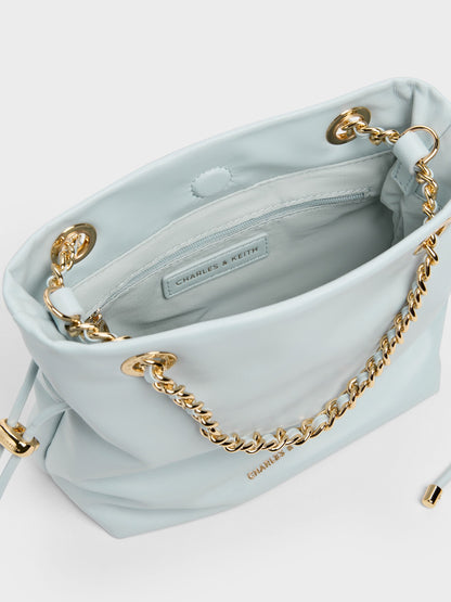 CHARLES & KEITH Great Value / Arya Braided-Chain Crossbody Bag - Sea Salt Blue