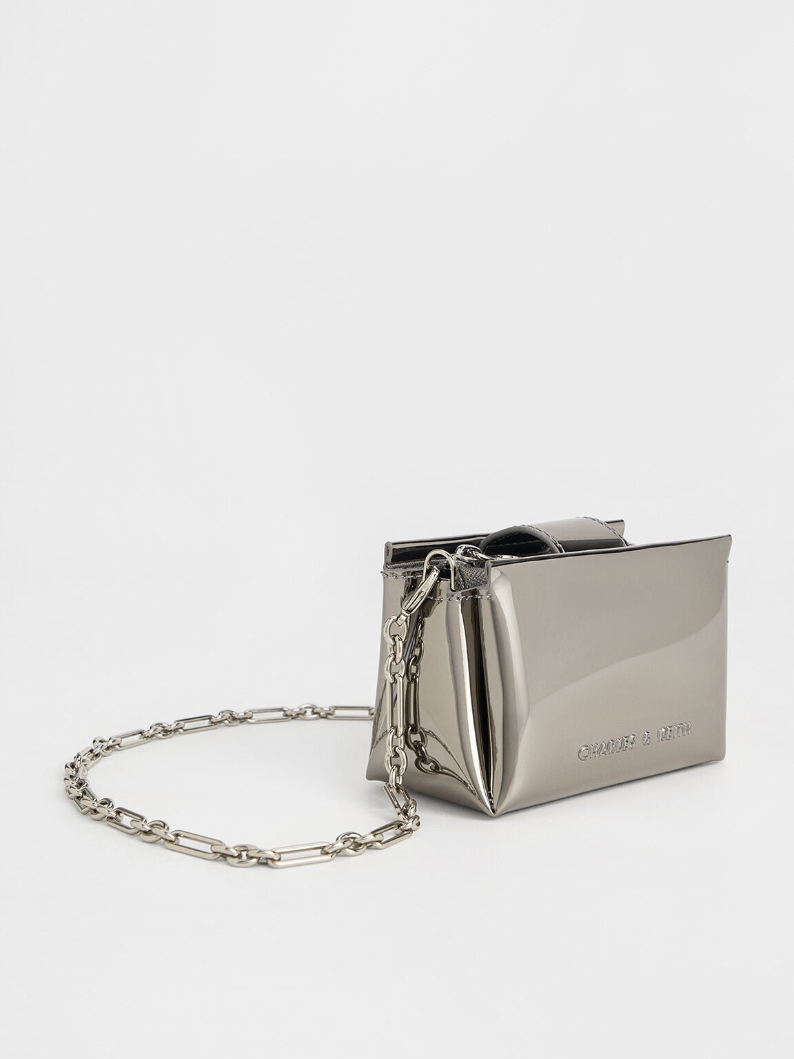 CHARLES & KEITH Deals / Bosie Metallic Micro Bag - Pewter