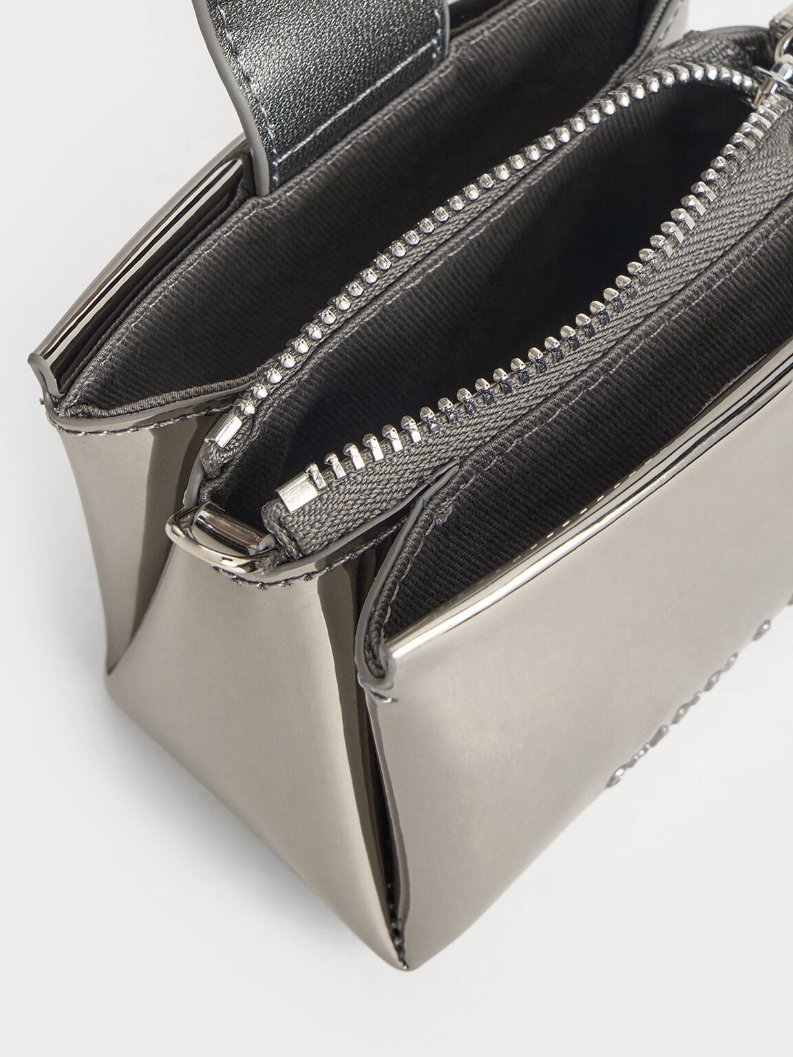 CHARLES & KEITH Deals / Bosie Metallic Micro Bag - Pewter