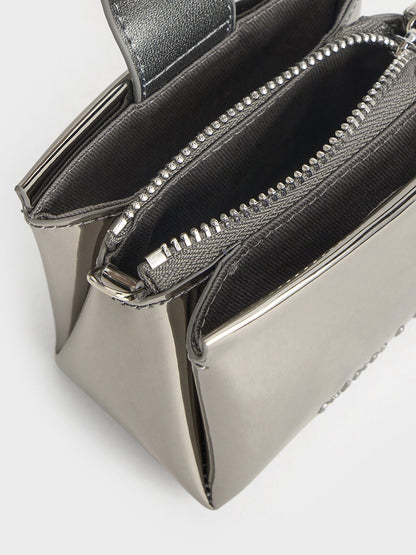 CHARLES & KEITH Deals / Bosie Metallic Micro Bag - Pewter