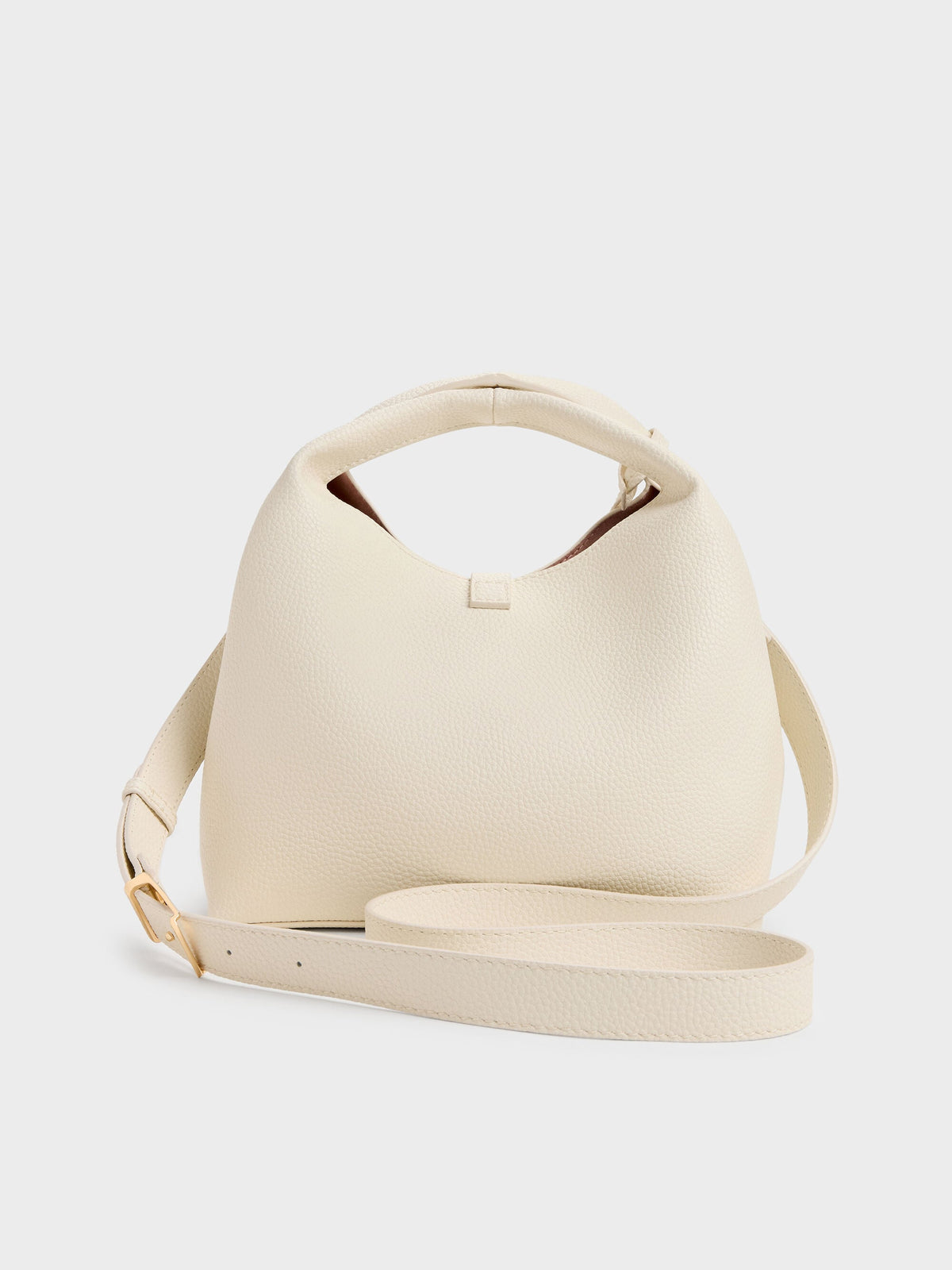 CHARLES & KEITH Popular / Chance Turn-Lock Bucket Bag - Cream