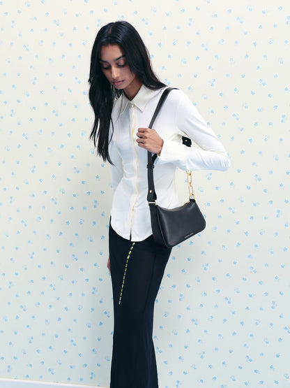 CHARLES & KEITH Featured / Mini Agatha Chain-Strap Shoulder Bag - Black