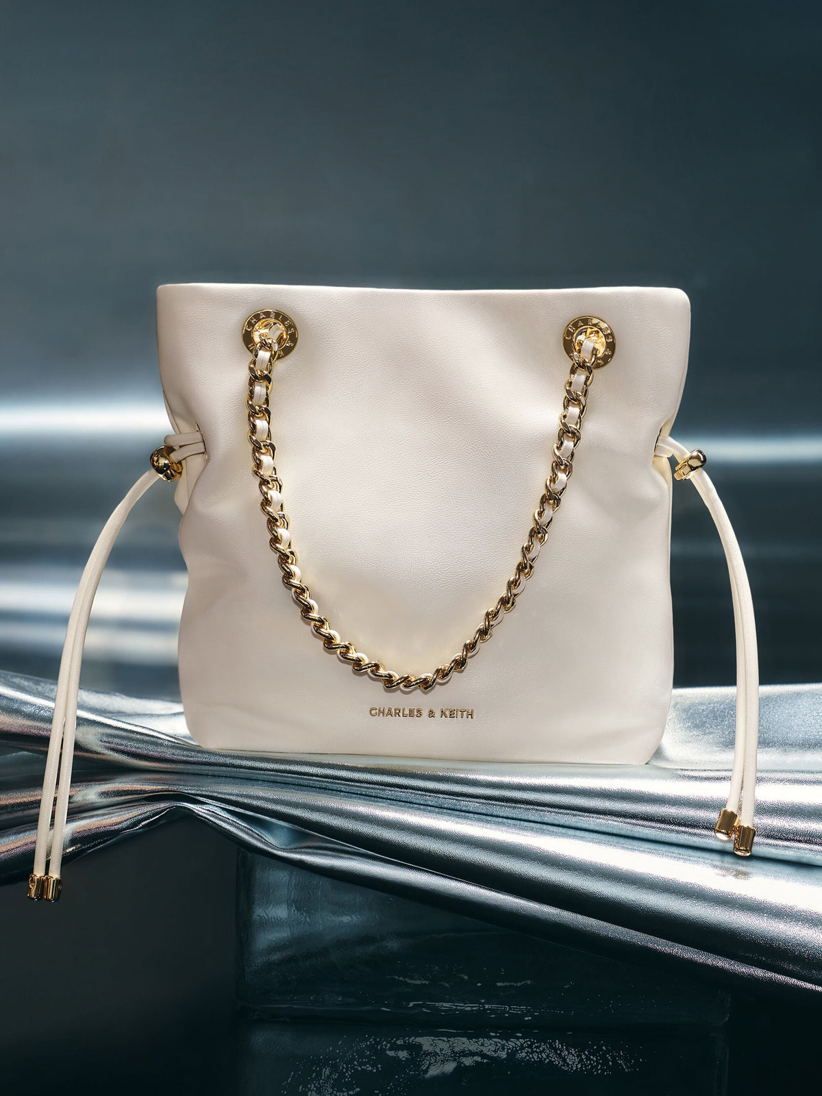 CHARLES & KEITH Best Price / Arya Braided-Chain Crossbody Bag - Cream