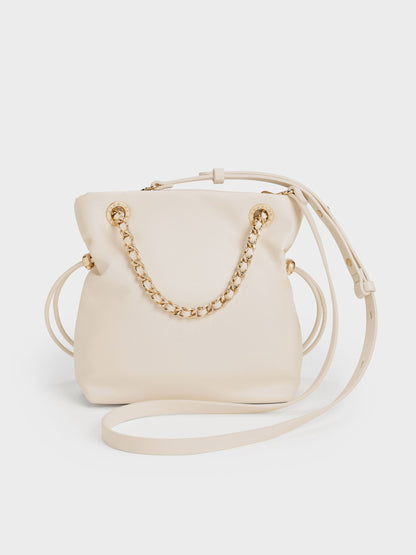 CHARLES & KEITH Best Price / Arya Braided-Chain Crossbody Bag - Cream
