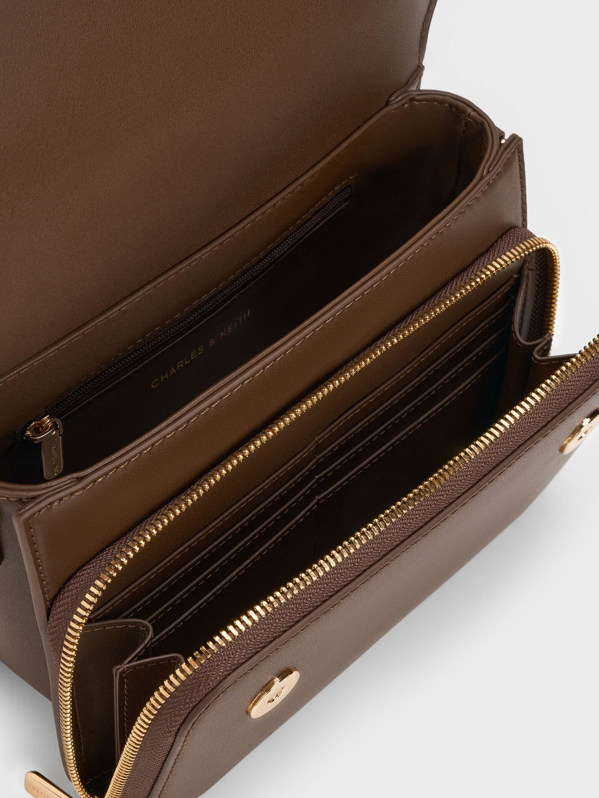 CHARLES & KEITH Best Price / Octavia Front Flap Top Handle Bag - Dark Brown
