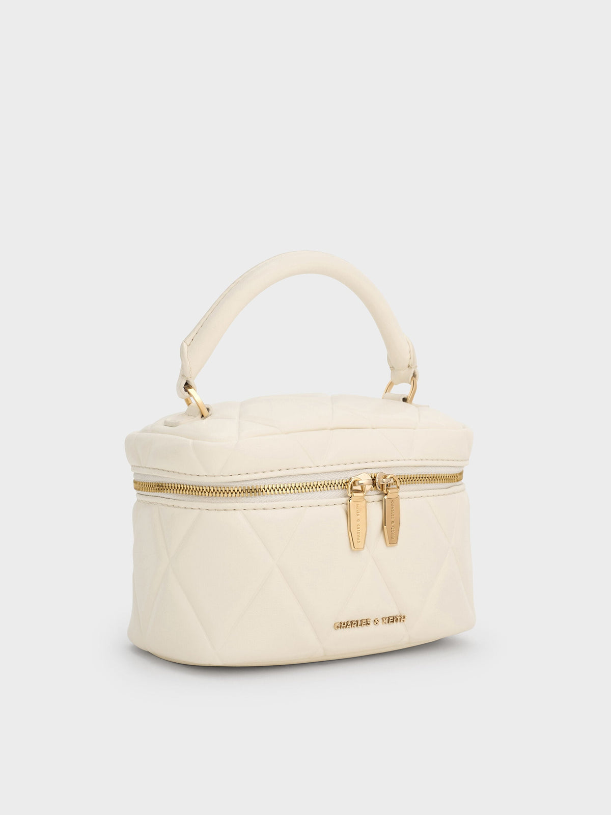 CHARLES & KEITH Popular / Arwen Quilted Top Handle Vanity Bag - Cream
