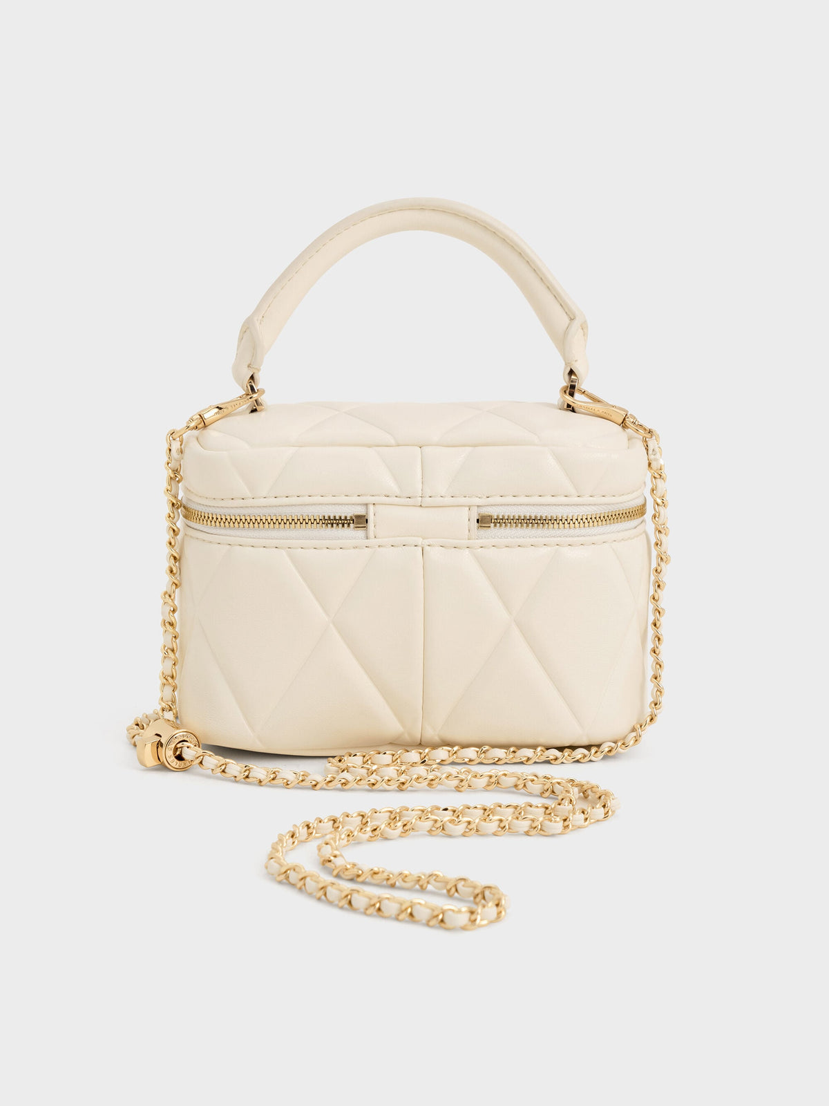 CHARLES & KEITH Popular / Arwen Quilted Top Handle Vanity Bag - Cream