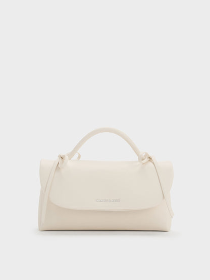 CHARLES & KEITH Best Seller / Hazel Bow Wallet On Chain - Cream