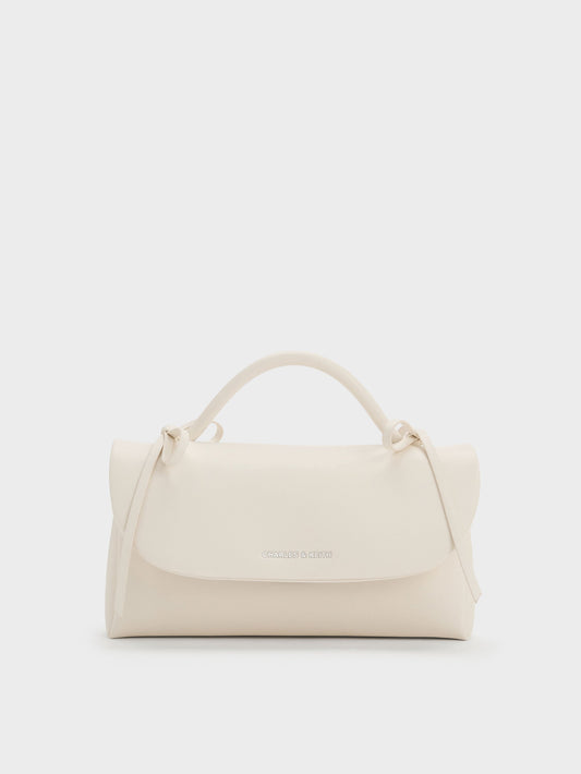CHARLES & KEITH Best Seller / Hazel Bow Wallet On Chain - Cream