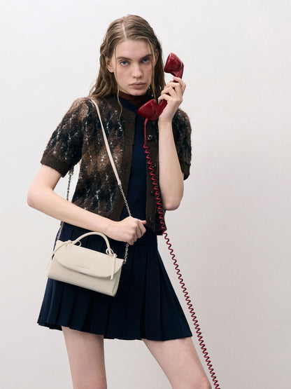 CHARLES & KEITH Best Seller / Hazel Bow Wallet On Chain - Cream